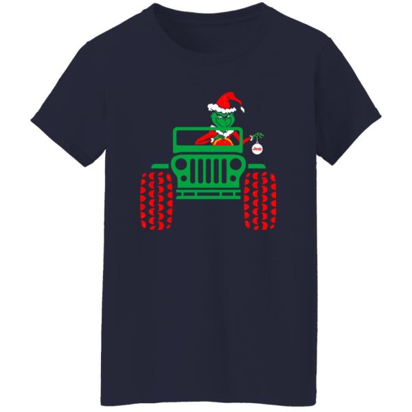 Grinch Driving Jeep Christmas Shirt