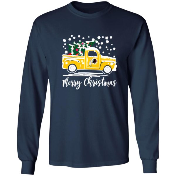 Vintage Car Carrying Christmas Tree Washington Redskins Merry Christmas Shirt