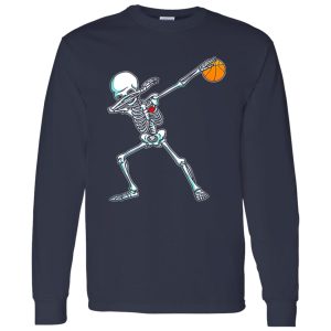 Dabbing Skeleton Basketball Funny Halloween Dab Dance Shirt