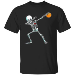 Dabbing Skeleton Basketball Funny Halloween Dab Dance Shirt