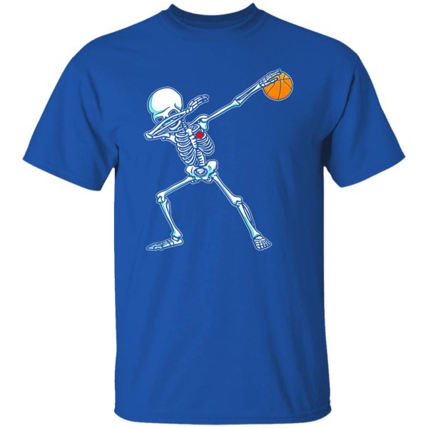 Dabbing Skeleton Basketball Funny Halloween Dab Dance Shirt