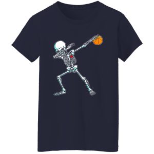 Dabbing Skeleton Basketball Funny Halloween Dab Dance Shirt