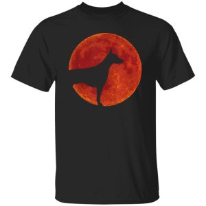 Doberman Dog Lover Red Moon Halloween Shirt