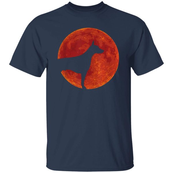 Doberman Dog Lover Red Moon Halloween Shirt