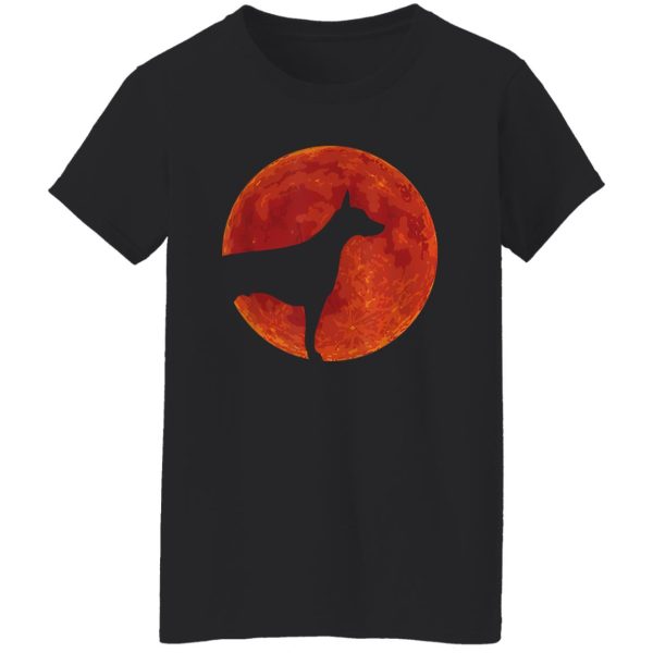 Doberman Dog Lover Red Moon Halloween Shirt