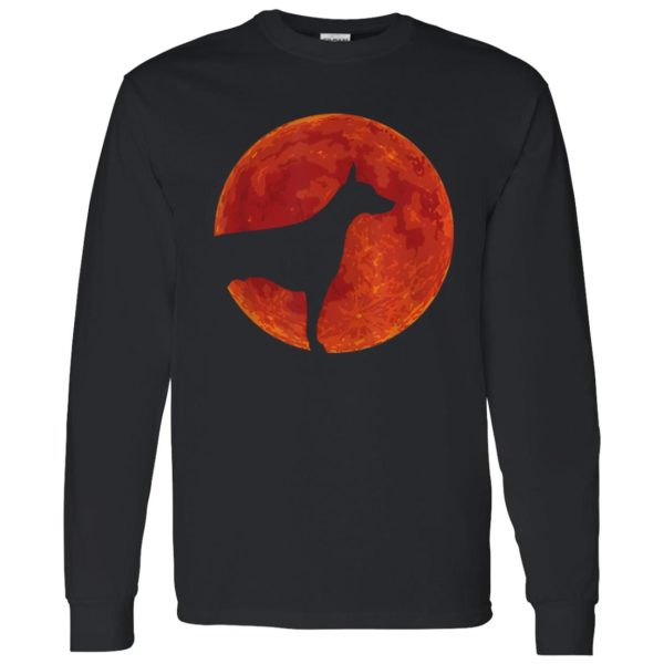 Doberman Dog Lover Red Moon Halloween Shirt