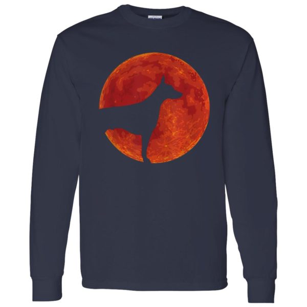 Doberman Dog Lover Red Moon Halloween Shirt