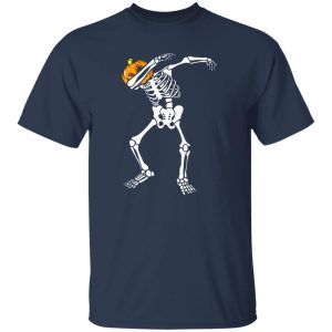 Awesome Dabbing Skeleton Pumpkin Halloween Dab Boys Kids Shirt