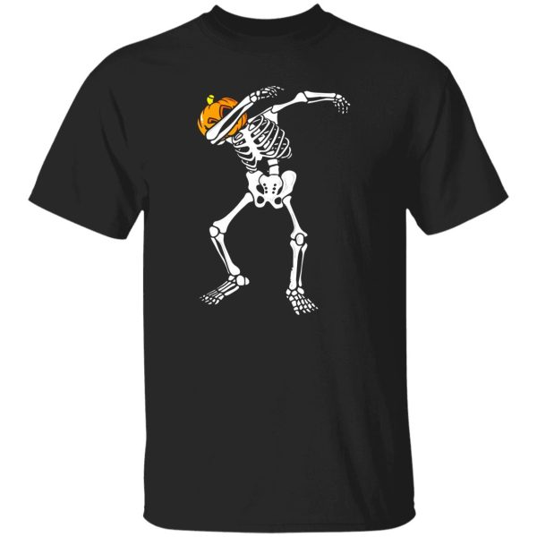 Awesome Dabbing Skeleton Pumpkin Halloween Dab Boys Kids Shirt