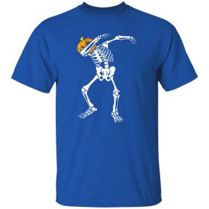 Awesome Dabbing Skeleton Pumpkin Halloween Dab Boys Kids Shirt