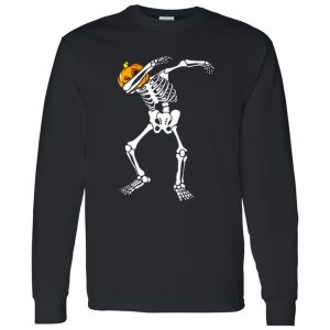 Awesome Dabbing Skeleton Pumpkin Halloween Dab Boys Kids Shirt