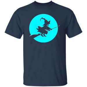 Beautiful Witch On Broom With Full Moon Gift For Halloween Costume Shirt