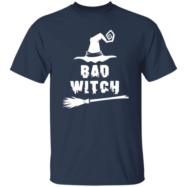 Bad Witch Magic Hat Broomstick For Halloween Costume Shirt