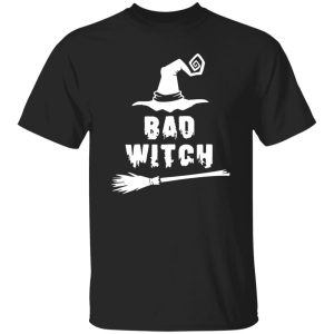 Bad Witch Magic Hat Broomstick For Halloween Costume Shirt