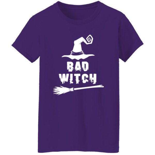 Bad Witch Magic Hat Broomstick For Halloween Costume Shirt