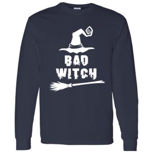 Bad Witch Magic Hat Broomstick For Halloween Costume Shirt