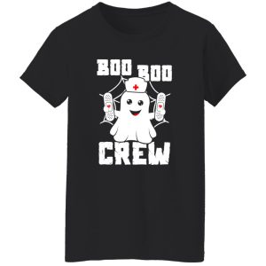 Boo Boo Crew Shirt Ghost Nurse Costume Girls Funny Halloween Shirt