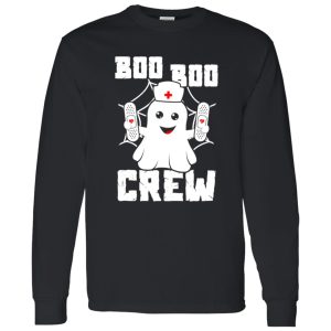 Boo Boo Crew Shirt Ghost Nurse Costume Girls Funny Halloween Shirt