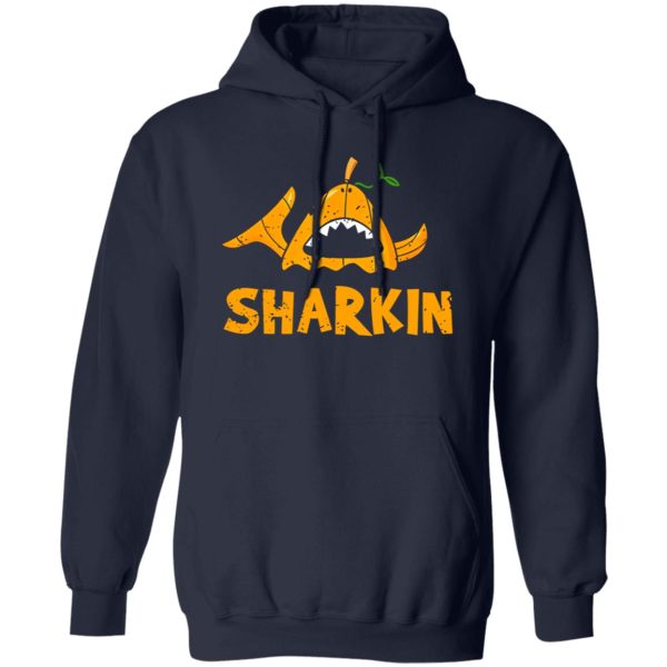 Cartoon Halloween Shark Sharkin Pumpkin Joke Shirt