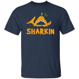 Cartoon Halloween Shark Sharkin Pumpkin Joke Shirt