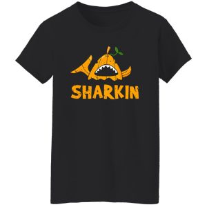 Cartoon Halloween Shark Sharkin Pumpkin Joke Shirt