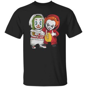 Baby Joker And Pennywise Horror Movies Characters Halloween Shirt