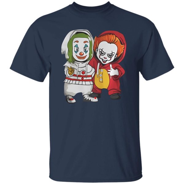 Baby Joker And Pennywise Horror Movies Characters Halloween Shirt