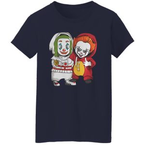 Baby Joker And Pennywise Horror Movies Characters Halloween Shirt