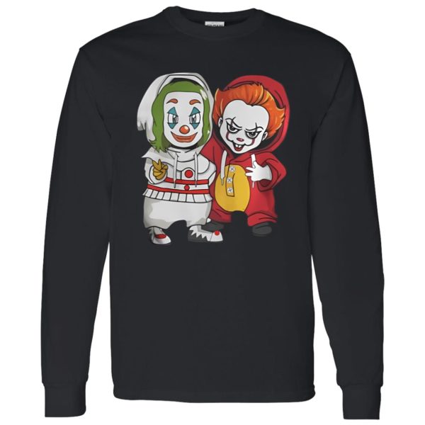 Baby Joker And Pennywise Horror Movies Characters Halloween Shirt