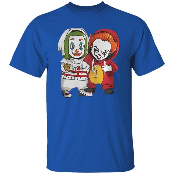 Baby Joker And Pennywise Horror Movies Characters Halloween Shirt