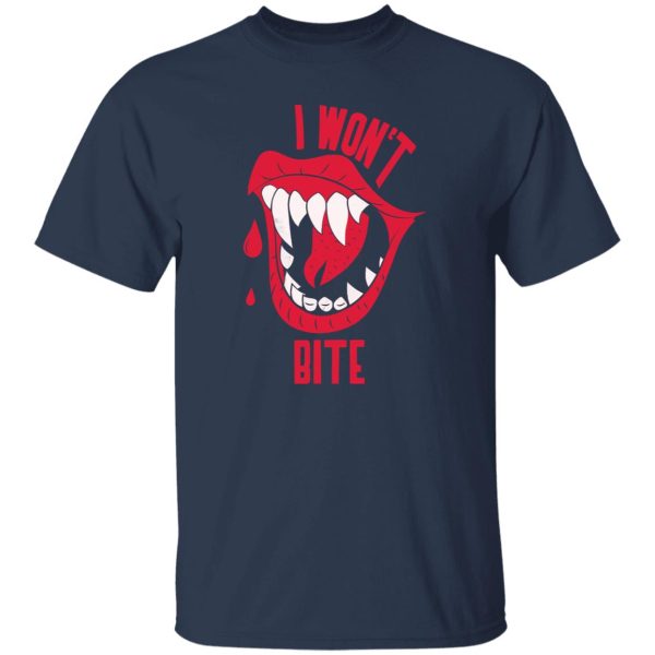 Beautiful Halloweens I Won’t Bite Red Lipss Scary Vampire Shirt