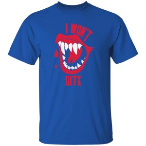 Beautiful Halloweens I Won’t Bite Red Lipss Scary Vampire Shirt