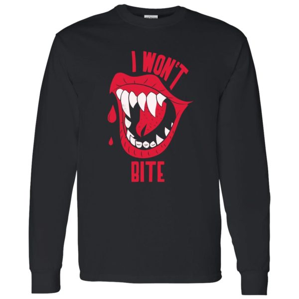 Beautiful Halloweens I Won’t Bite Red Lipss Scary Vampire Shirt