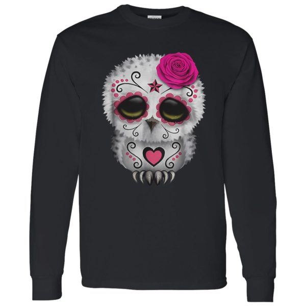 Awesome Owl Sugar Skull Trick Or Treat Pumpkin Halloween Boo Shirt