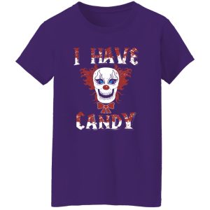 Beautiful I Have Candy Scary Clown CostumeCreepy Mask Shirt