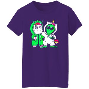 Baby Unicorn vs Alien Costume Halloween Shirt