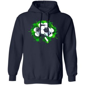 Green Splashes with Shamrock Leave and Soccer Ball for Football Lover Shirt