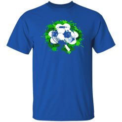 Green Splashes with Shamrock Leave and Soccer Ball for Football Lover Shirt