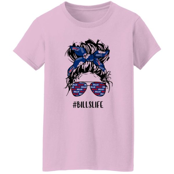 Bills Life Buffalo Bills Messy Bun Girl With Headband And Glasses for Football Lover Shirt