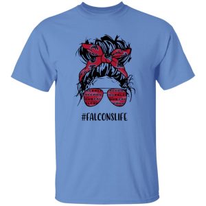 Falcons Life Messy Bun Girl With Headband And Glasses Atlanta Falcons for Shirt