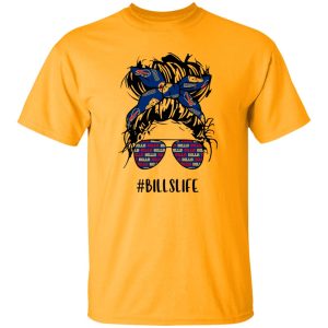 Bills Life Buffalo Bills Messy Bun Girl With Headband And Glasses for Football Lover Shirt