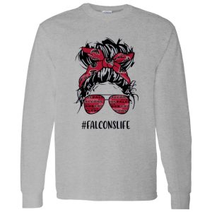 Falcons Life Messy Bun Girl With Headband And Glasses Atlanta Falcons for Shirt