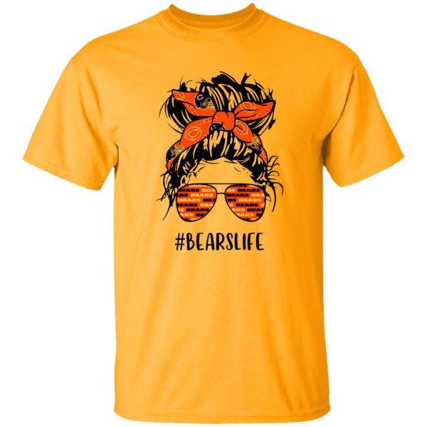 Bears Life Chicago Bears Messy Bun Girl With Headband And Glasses for Football Shirt