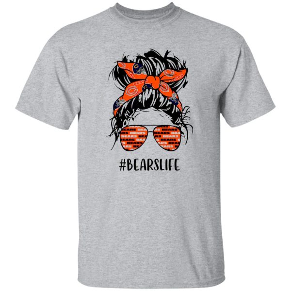 Bears Life Chicago Bears Messy Bun Girl With Headband And Glasses for Football Shirt