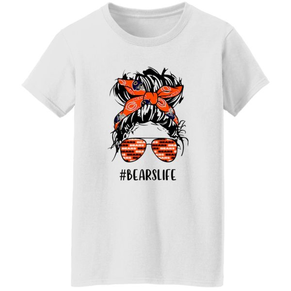 Bears Life Chicago Bears Messy Bun Girl With Headband And Glasses for Football Shirt