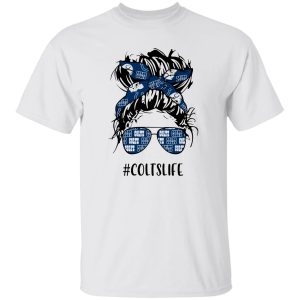 Colts Life Indianapolis Colts Messy Bun Girl With Headband And Glasses for Football Shirt