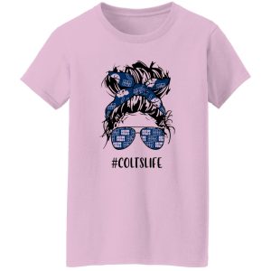 Colts Life Indianapolis Colts Messy Bun Girl With Headband And Glasses for Football Shirt