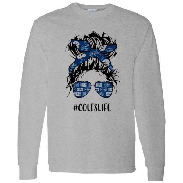 Colts Life Indianapolis Colts Messy Bun Girl With Headband And Glasses for Football Shirt