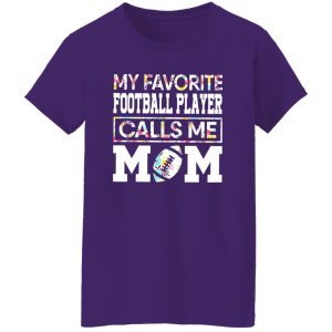 My Favorite Football Player Calls Me Mom Floral Design for Proud Mom Shirt