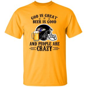 Atlanta Falcons God is Great Beer is Good And People Are Crazy Football NFL Shirt